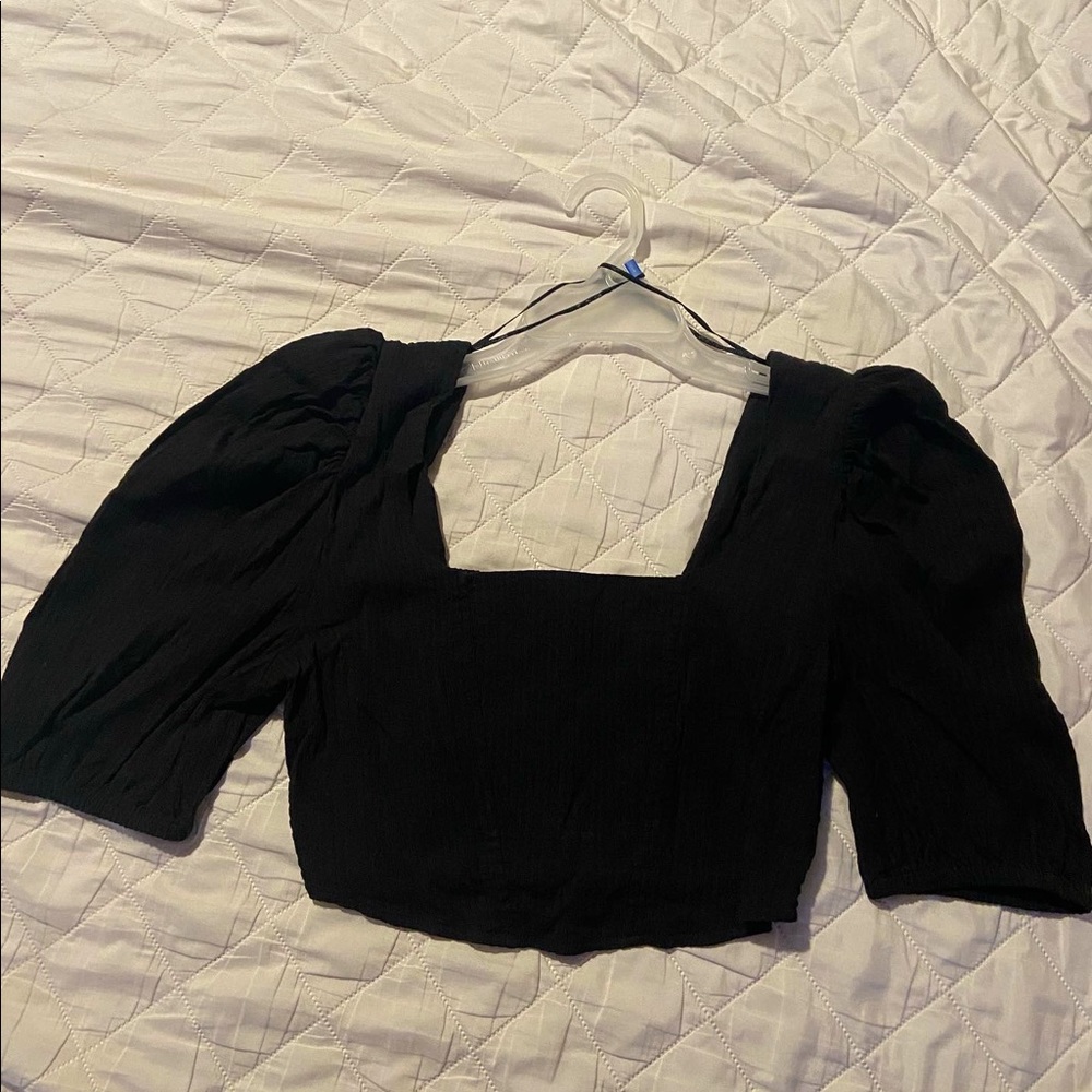 Cotton On Black Crop Shirt